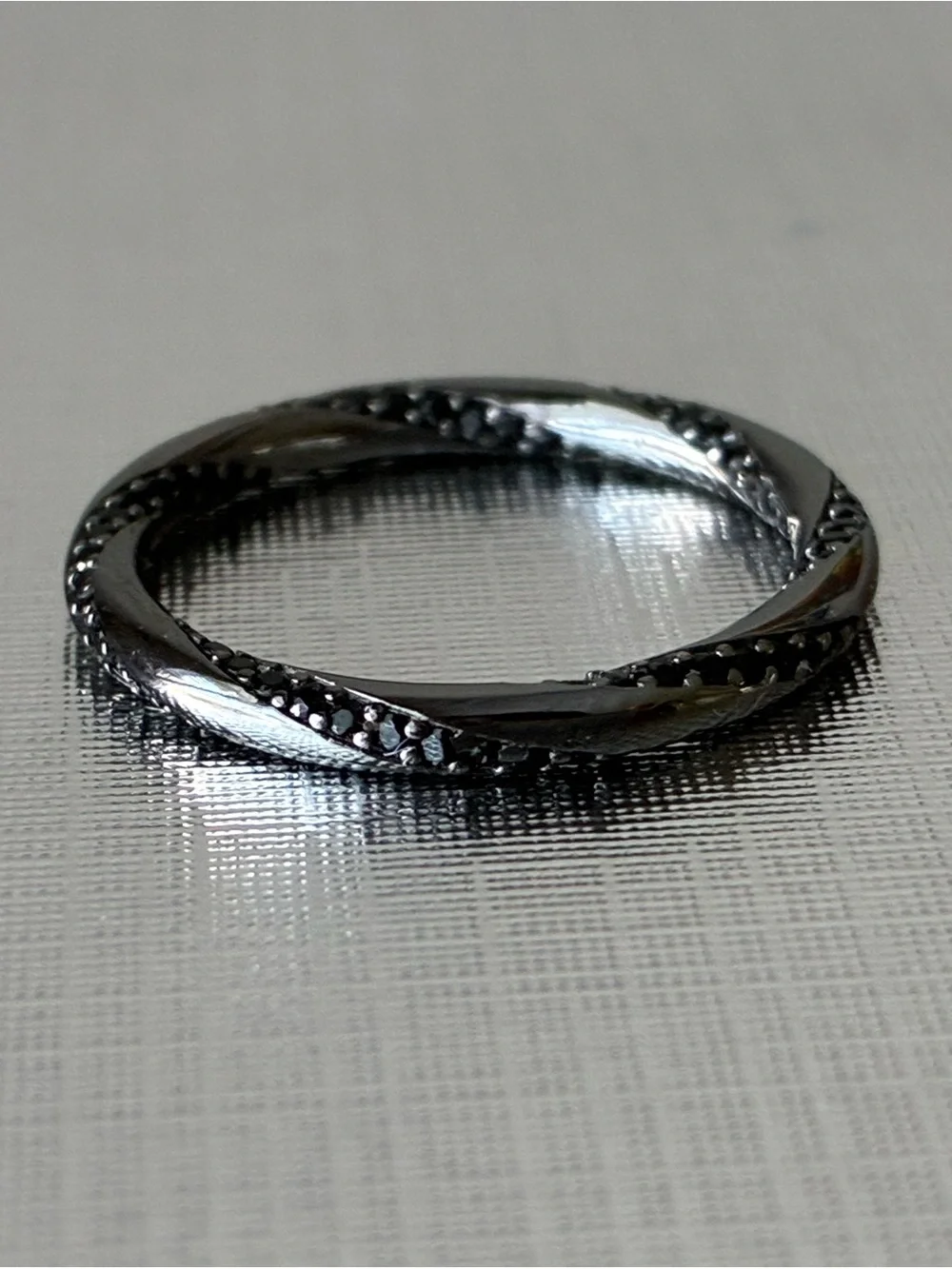 Sterling Silver 925 Black Stackable Ring Sz 7